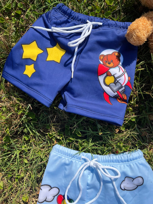 Astronaut Bear Space Swimming Trunks